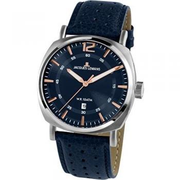 JACQUES LEMANS 1-1943C Herren Uhr Edelstahl