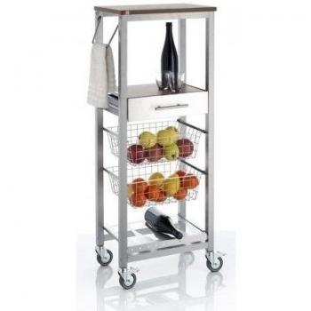 Cherry 123cm x 47cm x 33cm Premium Stainless Steel Grocery Trolley