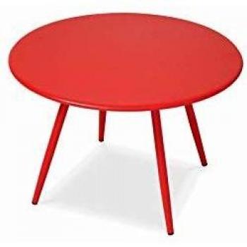 Rotondo Tavolino Metallo Rosso 40 cm – Oviala Palavas