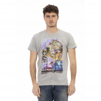 Trussardi Gray T-Shirt with Front Print