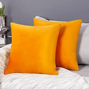 Invisible Zip Velvet Throw Pillows – Gold/Yellow Edition