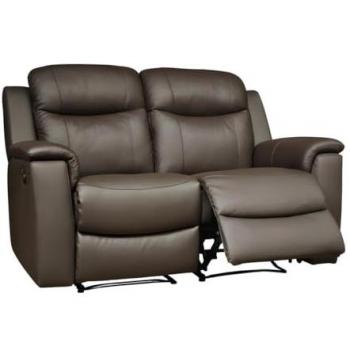 Divano Relax 2 Posti Rivestimento Cuoio Marrone Evasion