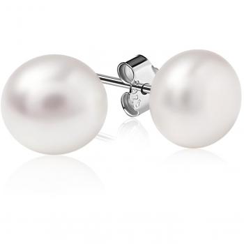 B.Catcher Ohrschmuck: 8 mm Süßwasserperlen, 925 Sterling Silber