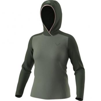 Damen‑Munkjacka Dynafit Traverse Sun Hoody, S, Olivgrün
