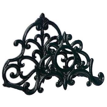 Garden Hose Holder, Vintage Cast Iron, Wall Mount, 24.5 x 31.5 x 15.5 cm, Dark Green