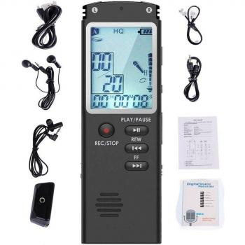 Dictáfono de audio digital T60, 8GB/16GB/32GB, 96 horas, USB, formato WAV y reproductor MP3
