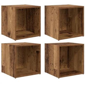 VidaXL 4‑Piece Brown TV Cabinet Set – 37x35x37 cm, Engineered Wood Construction