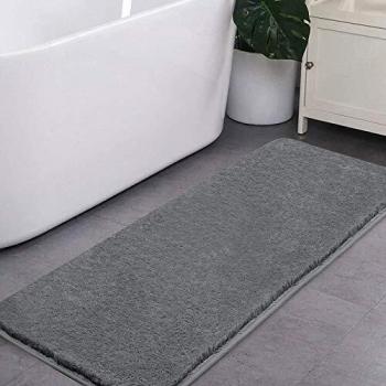 VANZAVANZU Non Slip Bath Mat Extra Large Bathroom Runner Rug Thickened Bath Rug for Bathroom Absorbent Ultra Soft Bedside Rug Fluffy Microfiber Carpet Runner Floor Mat