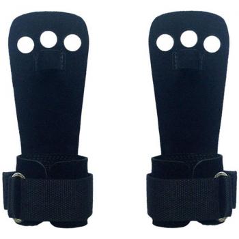 Leather Pull-up Grips with Wrist Support and Palm Protection