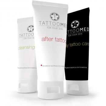 TattooMed Tattoo-Pflege Set, Hautpflege für Tattoos, 3 x 100 ml