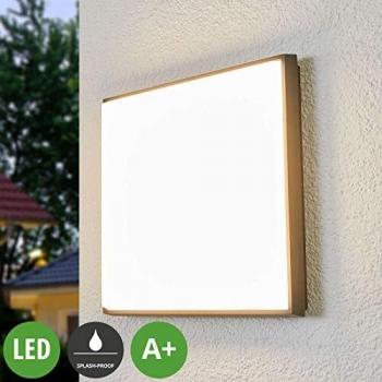 Lucande Amra LED-Außenlampe, 30 cm, eckig