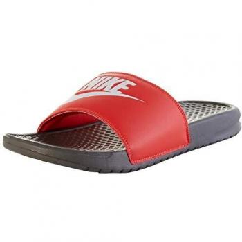 Nike Benassi JDI Calzature Uomo 42.5 EU – Grigio Ferro / Bianco / Rosso Track