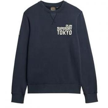 Felpa Superdry Nera con Applicazione Workwear S