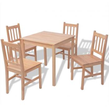Juego de Comedor 5 Piezas Madera de Pino