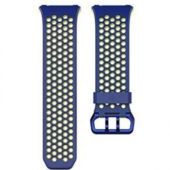 Fitbit Ionic Sport Band Blue/Yellow Silicone Strap for Fitbit, Small, Flexible