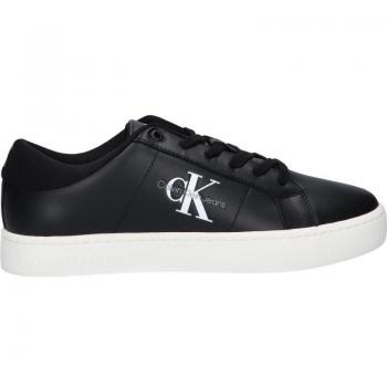 Calvin Klein Men's Classic Cupsole Low Lace-Up Sneakers, Black and Bright White