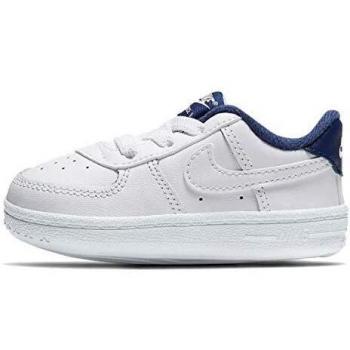 Nike Force 1 Crib (CB) – Sneakers da basket unisex in bianco con accenti blu re, 18,5 EU