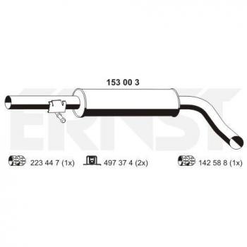 ERNST Silencieux Intermédiaire Longueur: 810mm 153003