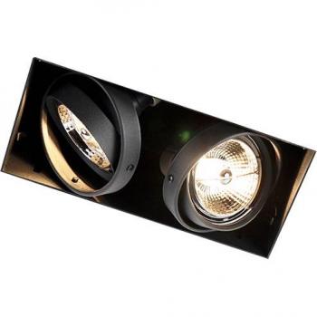 Foco empotrado negro orientable sin marco 2 luces