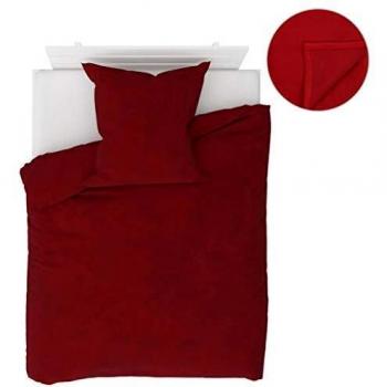 Jeu de draps en molleton rouge bordeaux – 4 pièces