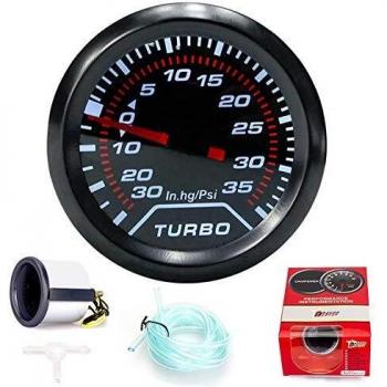 Red Needle Smoke Dial Face for Turbocharged Engines, Blue LED Monitor