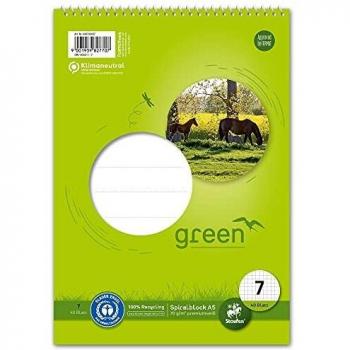 Staufen Spiralblock Green A5 Kopf 70 g/qm kariert Lineatur 7 40 Blatt