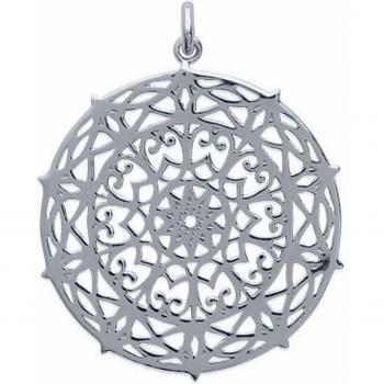 Elegant Lily: 30 mm Silver Carmen Pendant (Rhodium Coated)
