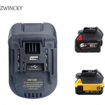 ZWINCKY DM18M Battery Adapter for Makita BL1830/BL1850 from Milwaukee and Dewalt