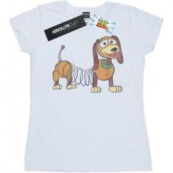 Disney Damen/Toy Story 4 Slinky Pose Baumwoll‑T-Shirt, L, weiß