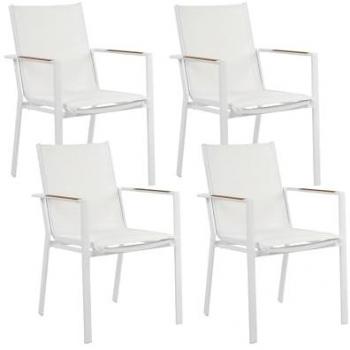 Set di 4 sedie da pranzo da giardino con telaio in alluminio
