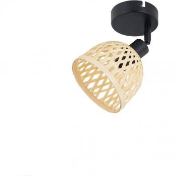 Lindby Youstin Deckenstrahler Ø 12,5 cm Bambus E14