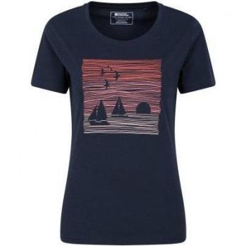 T-Shirt Femme Scène de Navigation Indigo