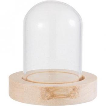 Wooden Base Glass Terrarium Cover