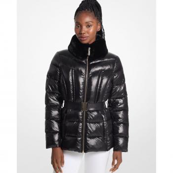 Veste packable MICHAEL Michael Kors en noir avec finition en fourrure