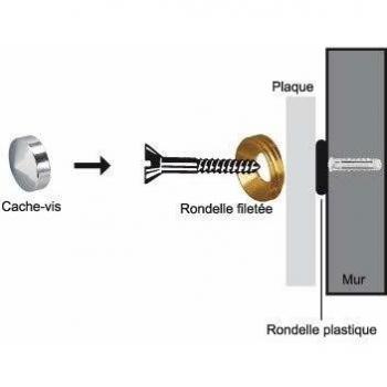 Cuvette de vis laiton avec rosace conique 15 mm