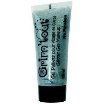 Silbernes Glitzer-Gel für Gesicht ohne Parabene 25ml