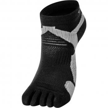 Hayata Phiten 5‑Finger Gray Hosiery (Hina) – Black/Light, 22‑24 cm