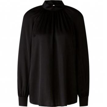 Bluse aus Viskose – schwarze Ouija-Style Raffungen, 44