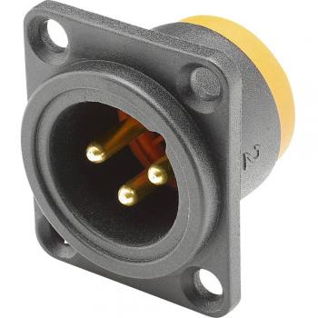 XLR mâle Hicon 3 pôles noir embase HI-X3DM-HD-B