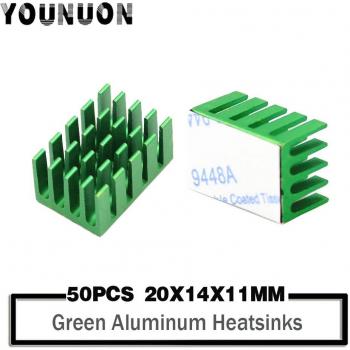 50 Pcs YOUNUON Aluminum Heat Sink for IC Chipset 20x14x11mm