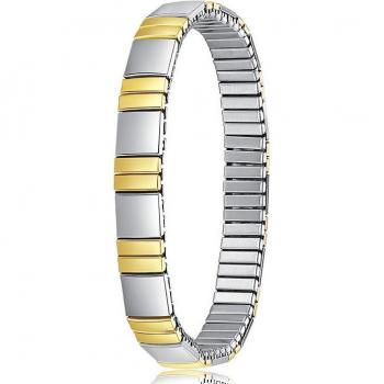 Brazalete elástico de acero inoxidable en oro y plata MY07