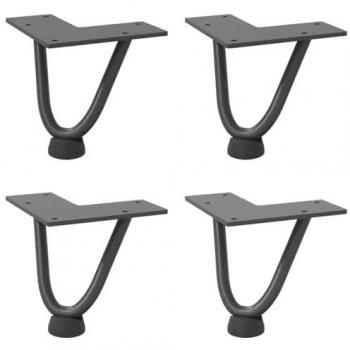 Patas Forcine para Mesa 4 Piezas Antracita 10 cm Acero Macizo