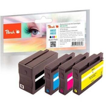 Peach HP 932 4‑Stück Druckerpatronen (BK, C, M, Y) – HP OfficeJet 6600 / 6700 Premium (wiederaufbereitet)