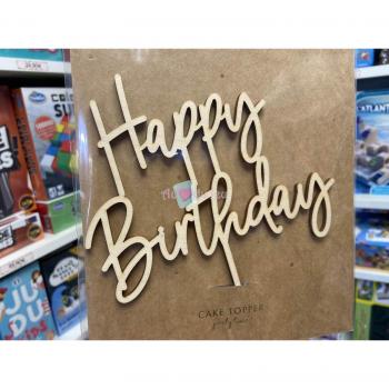 Tortenstecker Happy Birthday aus Holz