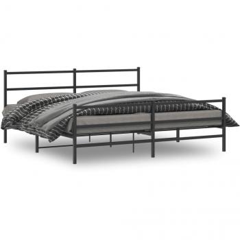 VidaXL Black Super King Metal Bed Frame without Mattress