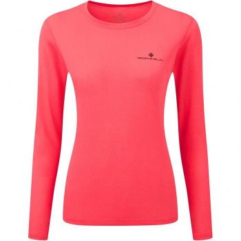Indumento sportivo da donna, maglione a maniche lunghe Ronhill Core, colorazione rosa, taglia numero 8