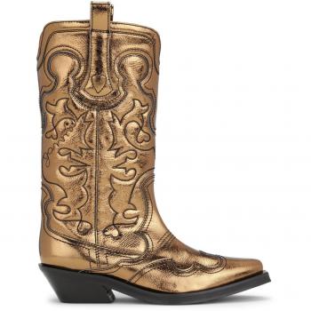 Ganni Women's Brown Cowboy Boots Size 39