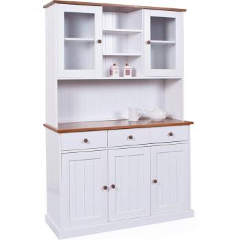 Dossier de rangement Dmora trois portes, trois tiroirs, vitrine 131x181x45 cm