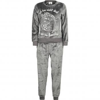 Chubby Unicorn Pyjama Unicorne – Femmes – Gris – Taille S à M – « Je suis pas grosse, je suis douillette »