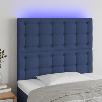 Headboard LED Blu 90x5x118/128 cm – Tessuto